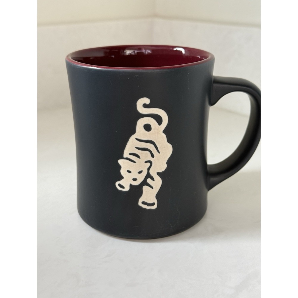 Starbucks Coffee Mug Sumatra Tiger Black Bone China 16 oz 2012 Burgundy Interior